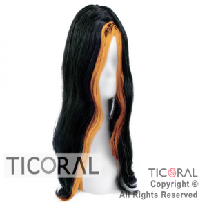 PELUCA MORTICIA MECHON NARANJA x 1
